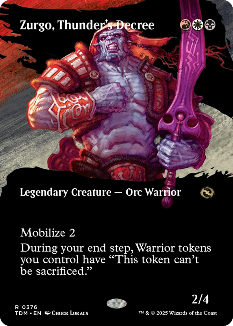 Image of Zurgo, Thunder's Decree (Borderless) [Tarkir: Dragonstorm]