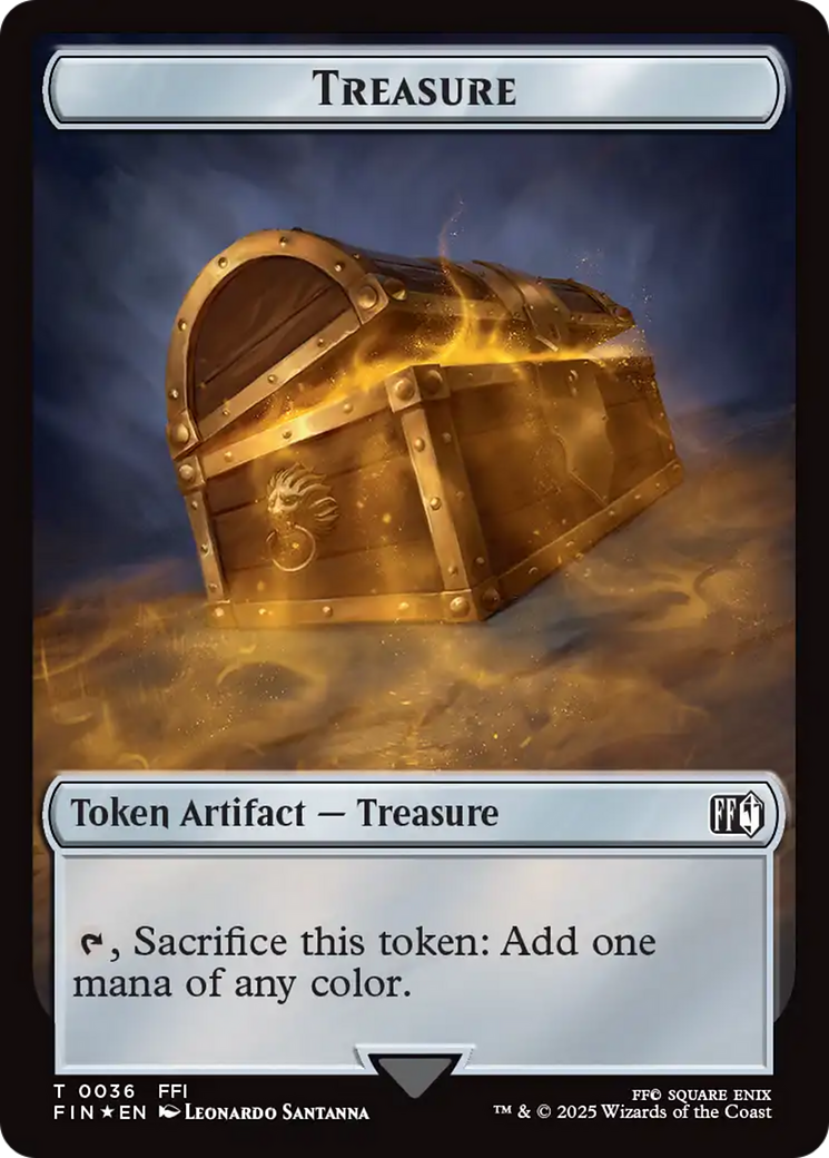 Image of Foretell // Treasure Double-Sided Token (Surge Foil) [FINAL FANTASY Commander Tokens]