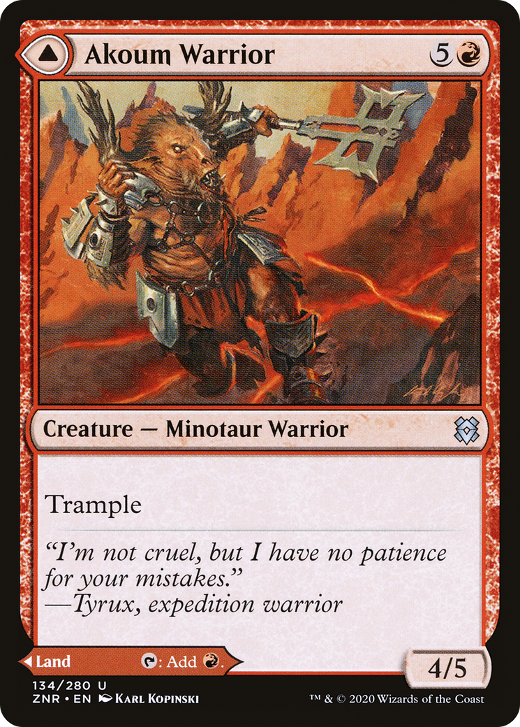 Image of Akoum Warrior // Akoum Teeth [Zendikar Rising]
