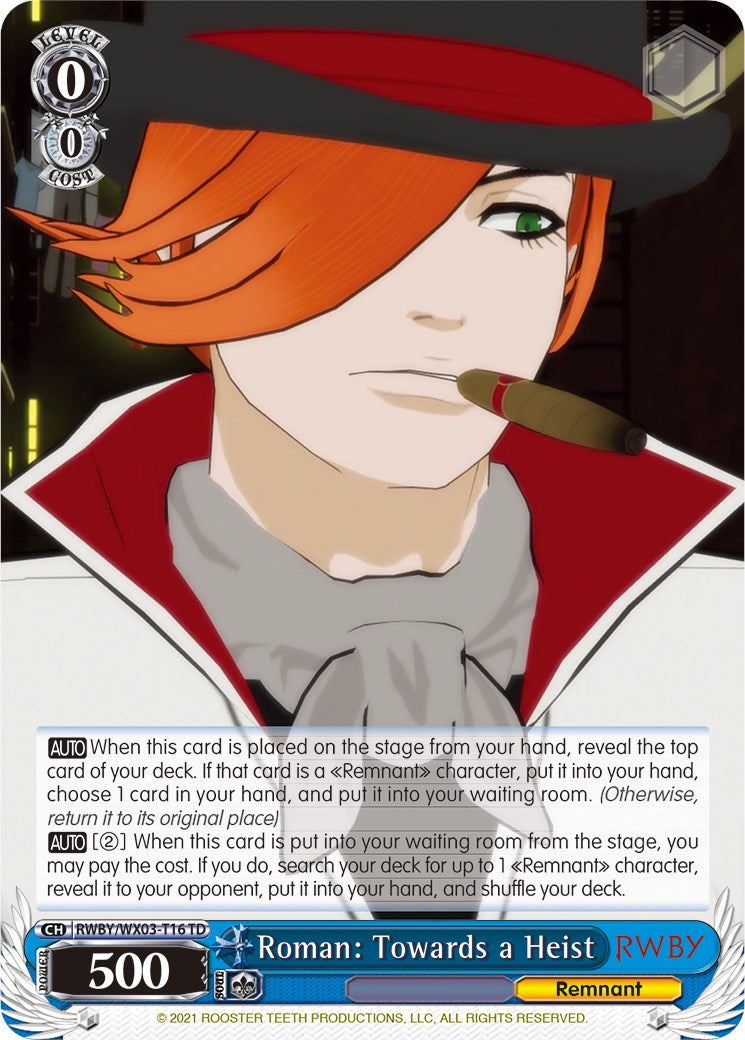 Image of Roman: Towards a Heist (RWBY/WX03-T16 TD) [RWBY]