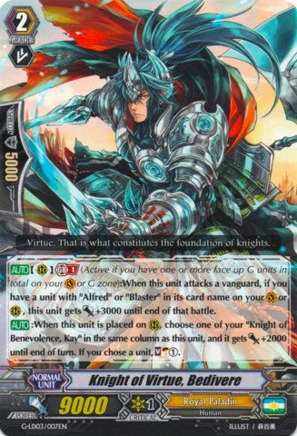 Image of Knight of Virtue, Bedivere (G-LD03/007EN) [G-Legend Deck Vol.3: The Blaster]