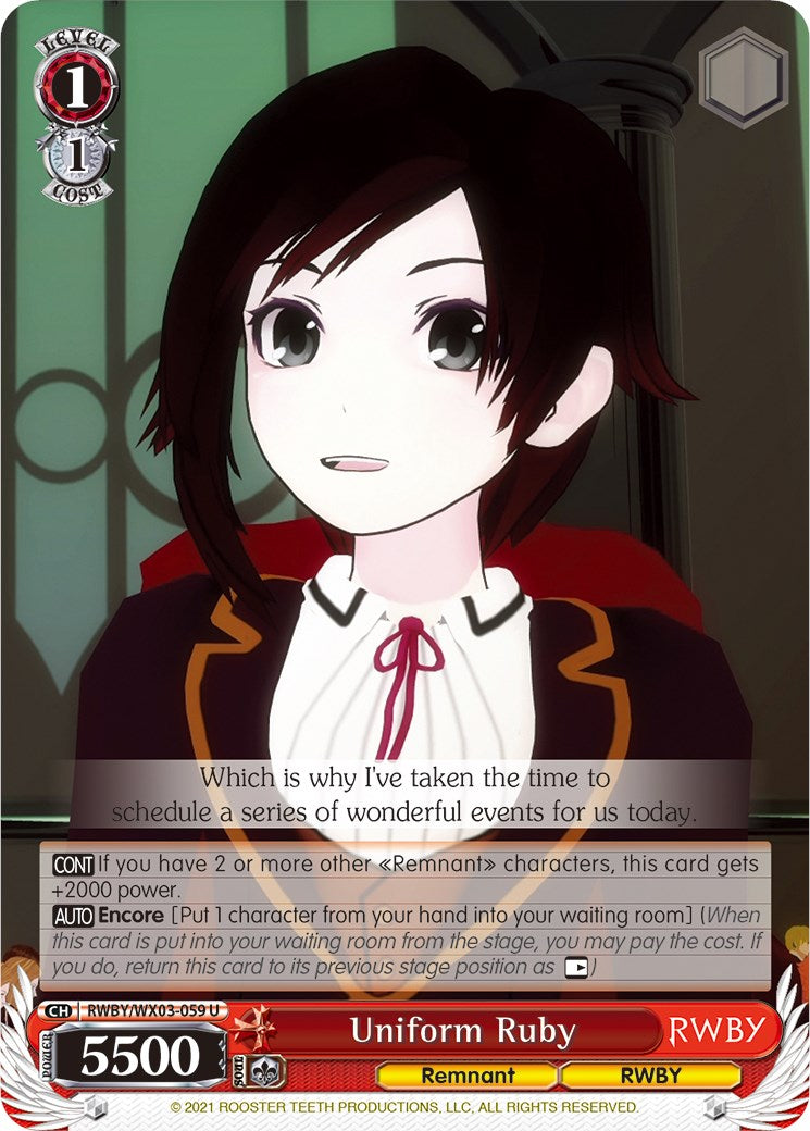 Image of Uniform Ruby (RWBY/WX03-059 U) [RWBY]
