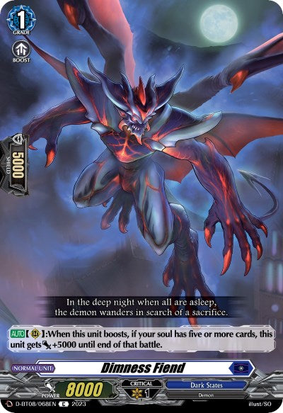 Image of Dimness Fiend (D-BT08/068EN) [Minerva Rising]