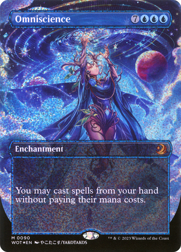 Image of Omniscience (Anime Borderless) (Confetti Foil) [Wilds of Eldraine: Enchanting Tales]