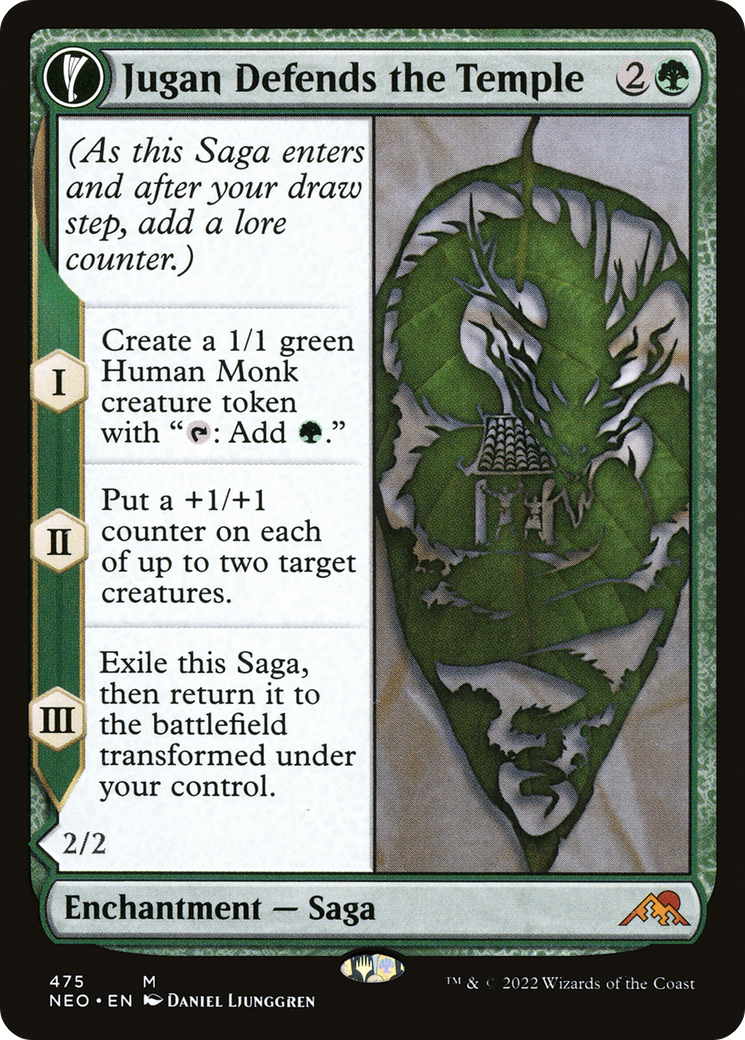 Image of Jugan Defends the Temple // Remnant of the Rising Star (Extended Art) [Kamigawa: Neon Dynasty]