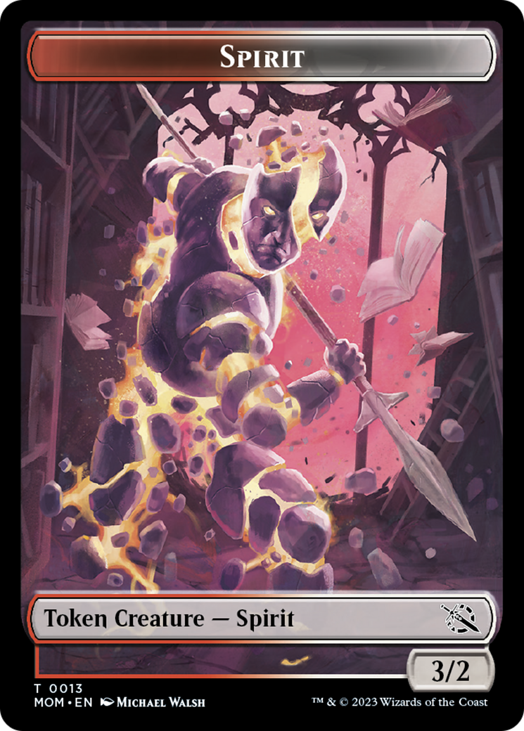 Image of Warrior // Spirit (13) Double-Sided Token [March of the Machine Tokens]