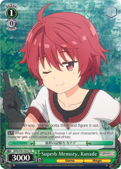 Image of Superb Memory, Kanade (BFR/S78-TE04 TD) [BOFURI: I Don't Want to Get Hurt, so I'll Max Out My Defense]