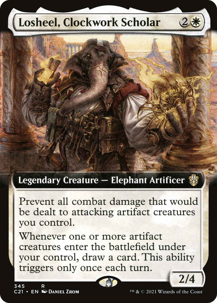Image of Losheel, Clockwork Scholar (Extended Art) [Commander 2021]