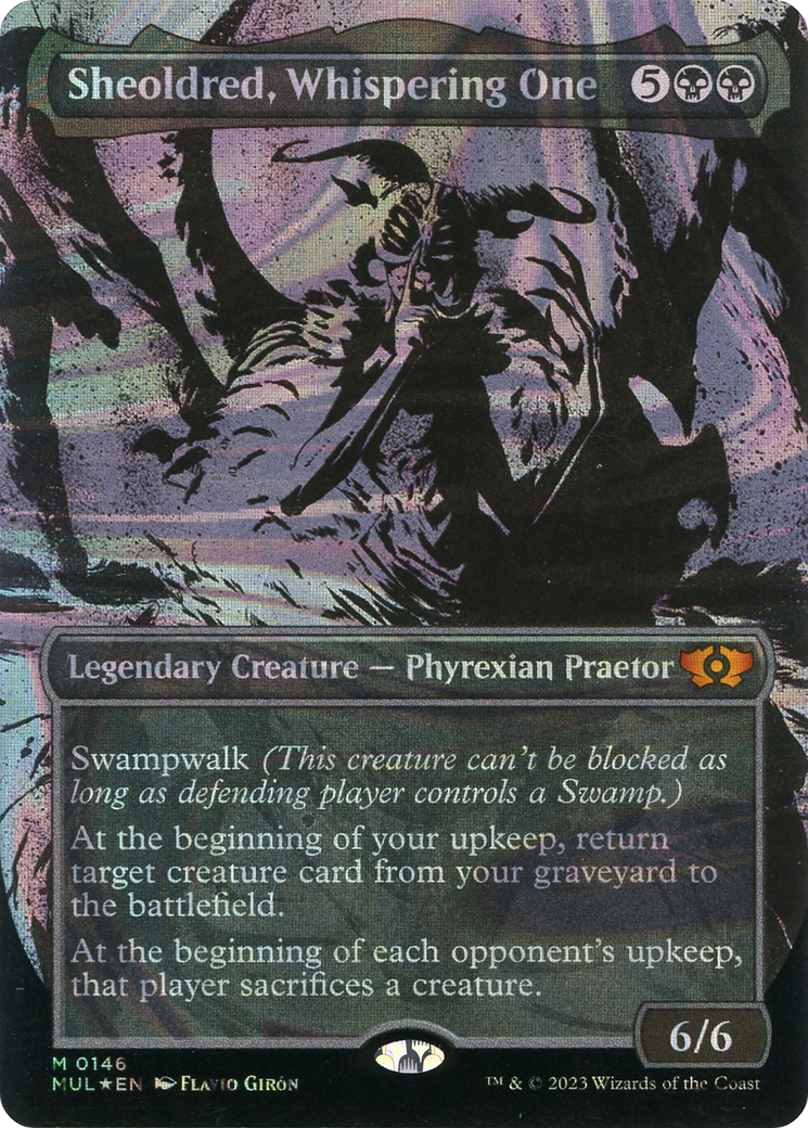 Image of Sheoldred, Whispering One (Halo Foil) [Multiverse Legends]