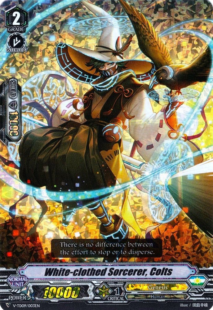 Image of White-clothed Sorcerer, Colts (Parallel Foil) (V-TD09/003EN) [Shinemon Nitta]