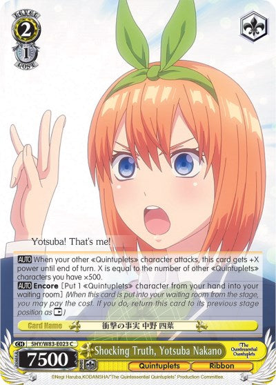 Image of Shocking Truth, Yotsuba Nakano (5HY/W83-E023 C) [The Quintessential Quintuplets]