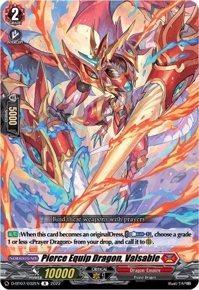 Image of Pierce Equip Dragon, Valsable (D-BT07/032EN) [Raging Flames Against Emerald Storm]