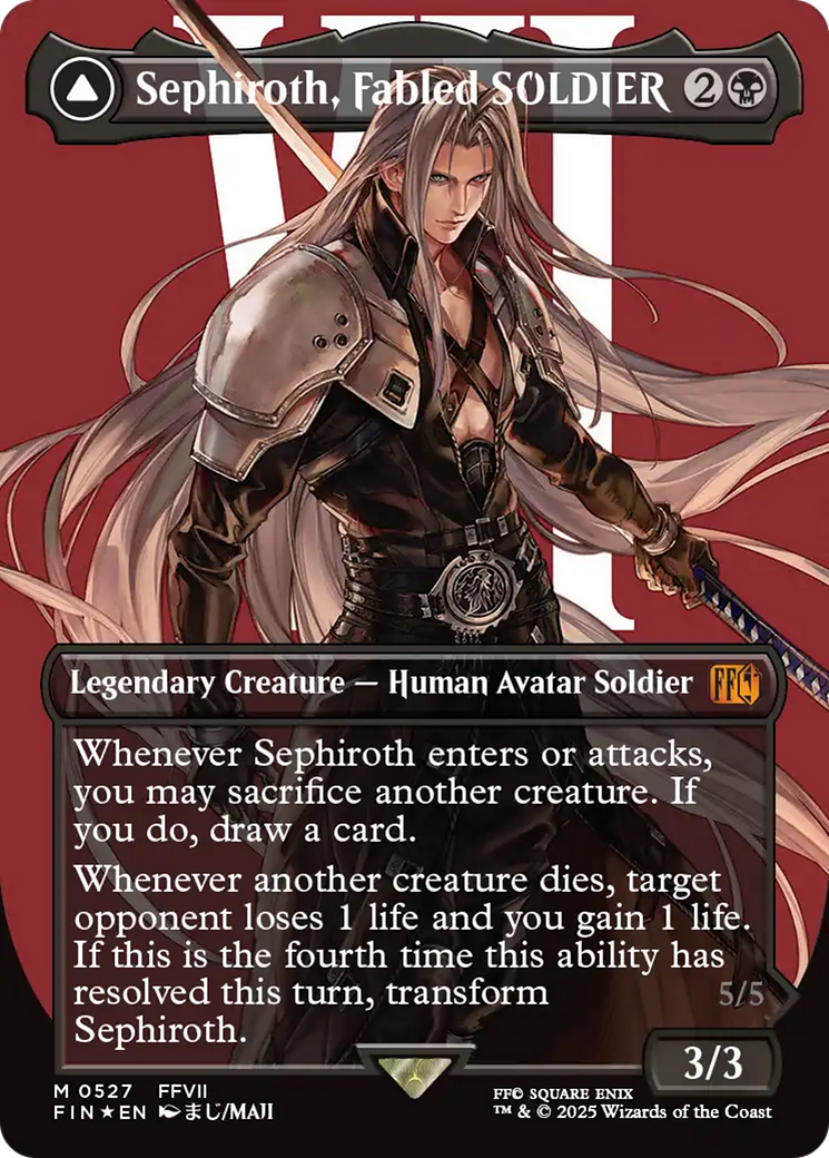 Image of Sephiroth, Fabled SOLDIER // Sephiroth, One-Winged Angel (Borderless) (Surge Foil) [FINAL FANTASY]