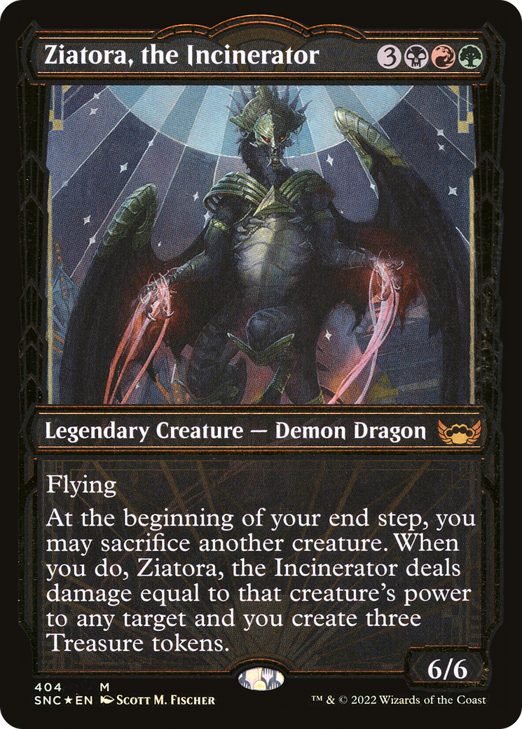 Image of Ziatora, the Incinerator (Showcase Golden Age Gilded Foil) [Streets of New Capenna]