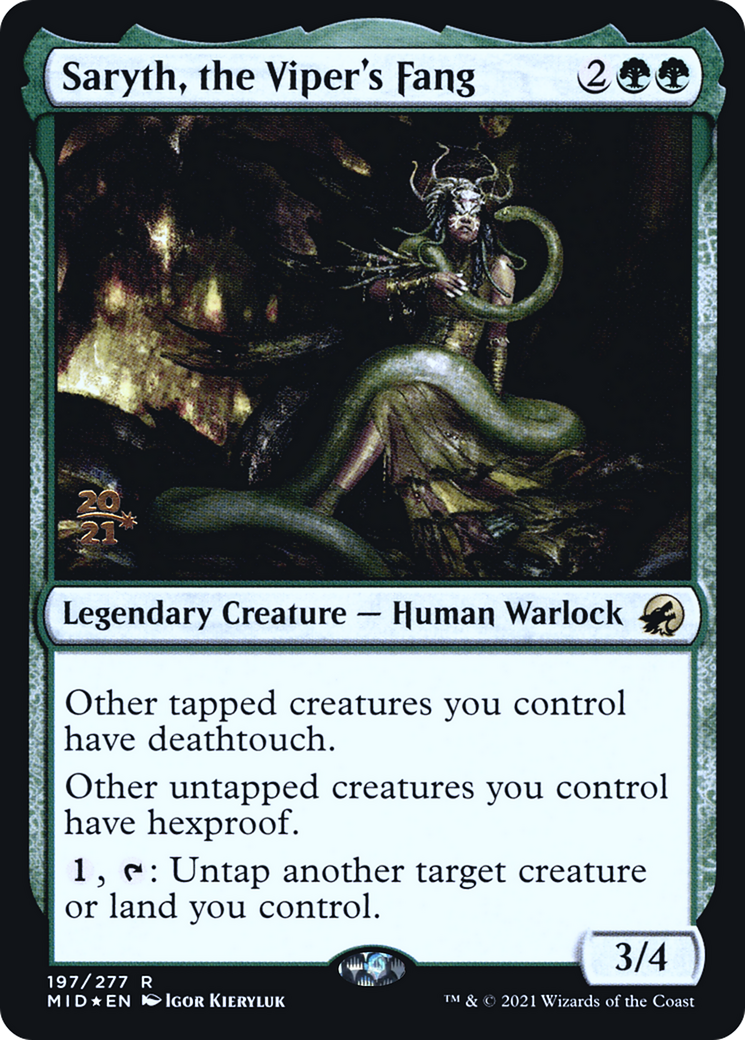 Image of Saryth, the Viper's Fang [Innistrad: Midnight Hunt Prerelease Promos]