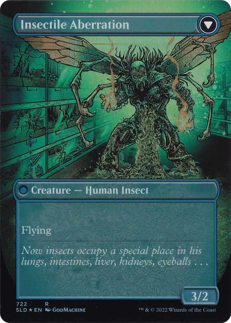 Image of Delver of Secrets // Insectile Aberration (Borderless) [Secret Lair: From Cute to Brute]