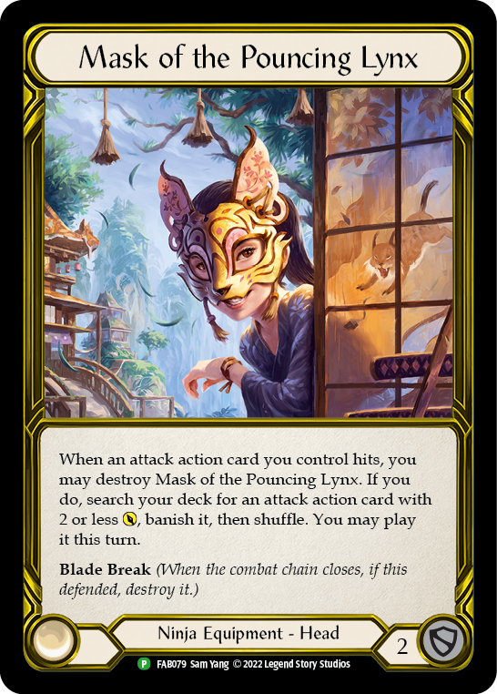 Image of Mask of the Pouncing Lynx (Golden) [FAB079] (Promo)  Cold Foil