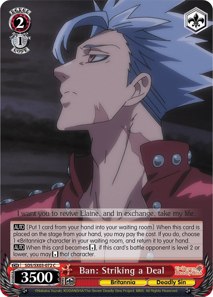 Image of Ban: Striking a Deal (SDS/SX03-072 C) [The Seven Deadly Sins]