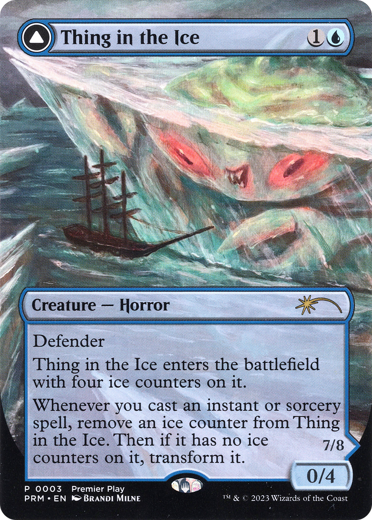 Image of Thing in the Ice // Awoken Horror (Borderless Alternate Art) [Regional Championship Qualifiers 2023]