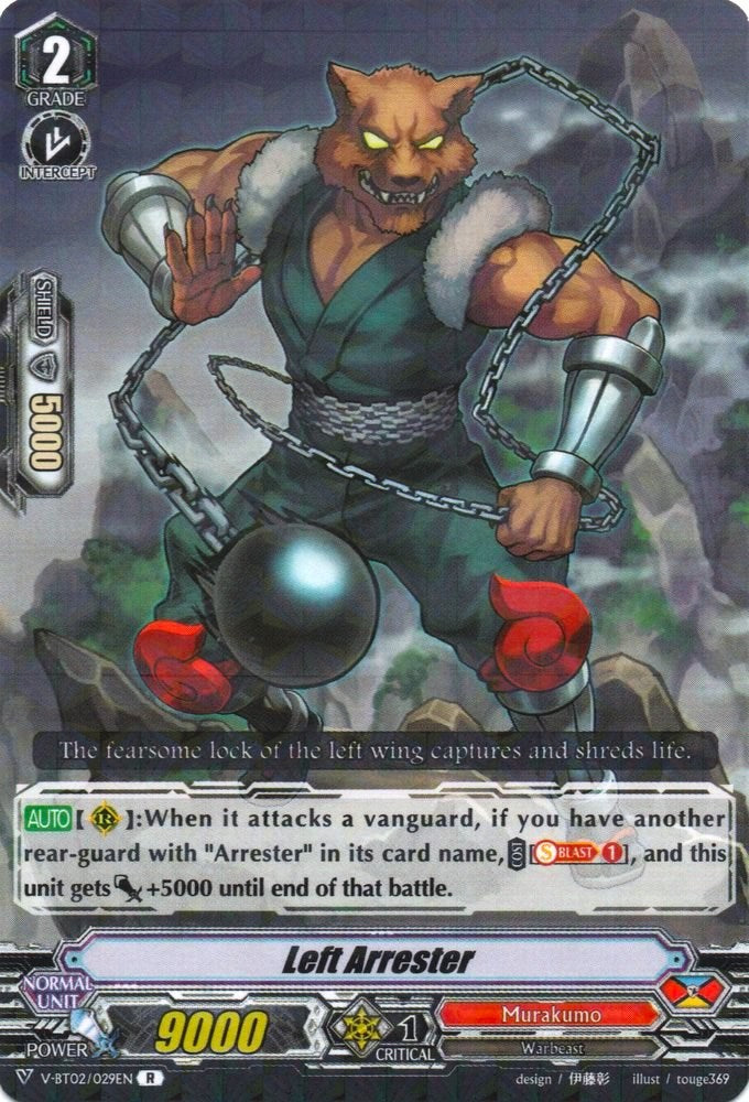 Image of Left Arrester (V-BT02/029EN) [Strongest! Team AL4]