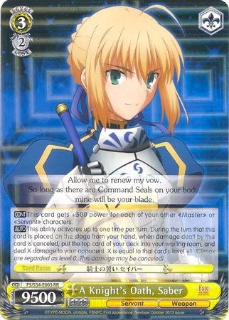 Image of A Knight's Oath, Saber (FS/S34-E003 RR) [Fate/Stay Night [Unlimited Blade Works]]