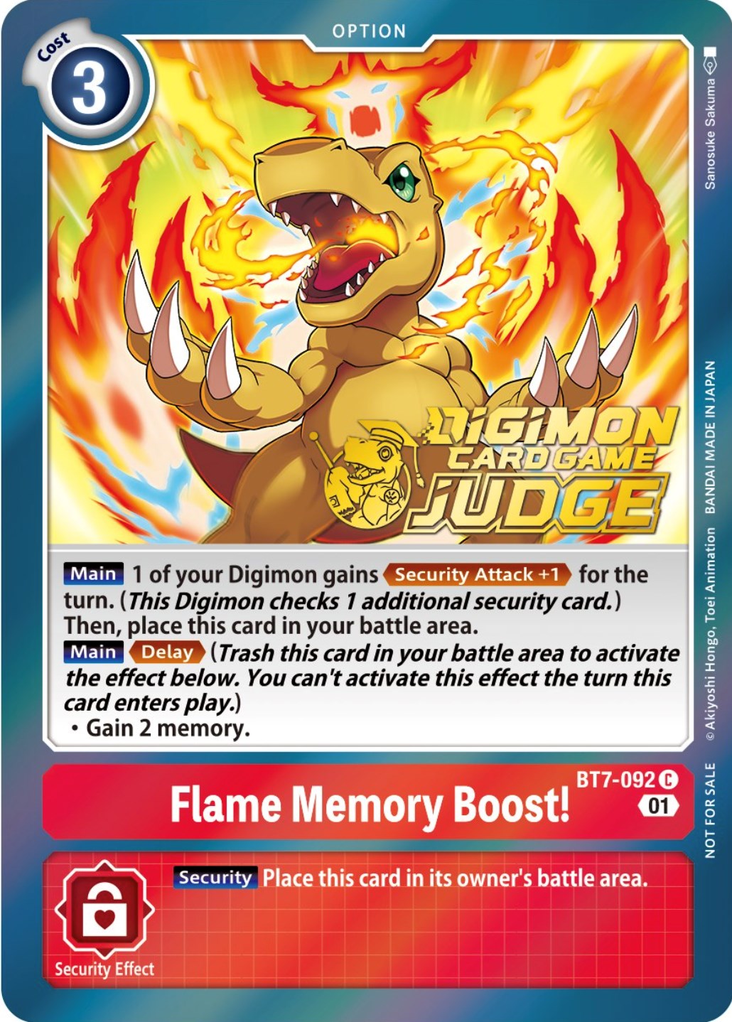 Image of Flame Memory Boost! [BT7-092] (Judge Pack 3) [Next Adventure Promos]