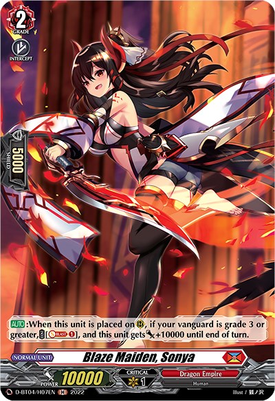 Image of Blaze Maiden, Sonya (D-BT04/H07EN) [Awakening of Chakrabarthi]