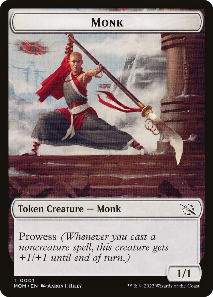 Image of Monk // Spirit (14) Double-Sided Token [March of the Machine Tokens]