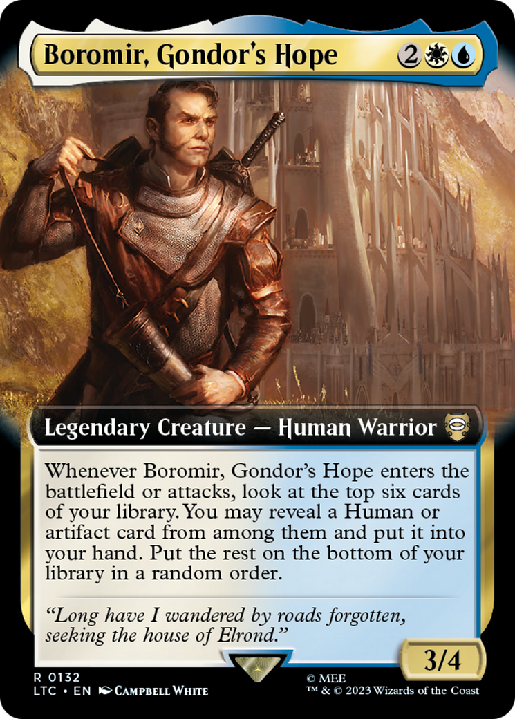 Image of Boromir, Gondor's Hope (Extended Art) (LTC-132) - Tales of Middle-earth Commander: (Extended Art) Foil