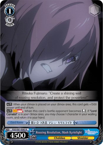 Image of Rousing Resolution, Mash Kyrielight (FGO/S87-E083 R) [Fate/Grand Order THE MOVIE Divine Realm of the Round Table: Camelot]