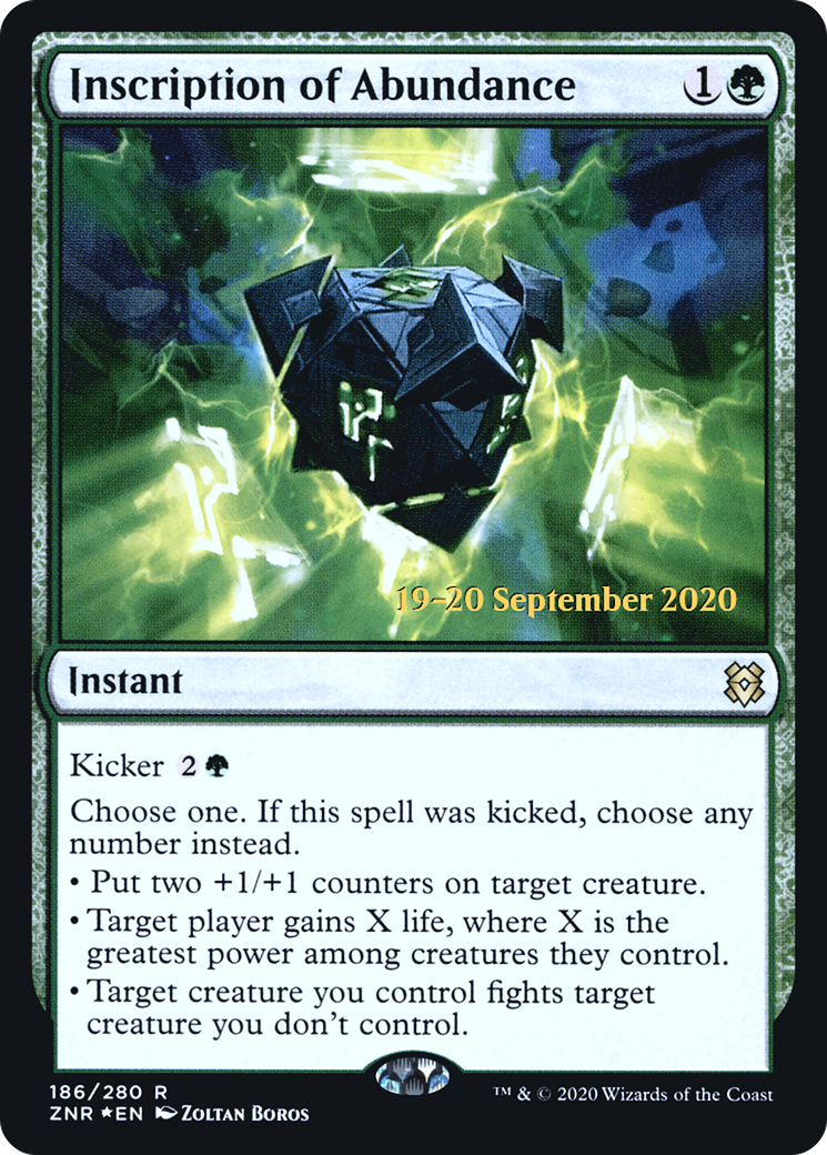 Image of Inscription of Abundance [Zendikar Rising Prerelease Promos]