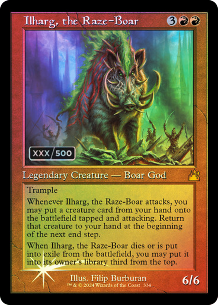 Image of Ilharg, the Raze-Boar (Retro) (Serialized) [Ravnica Remastered]
