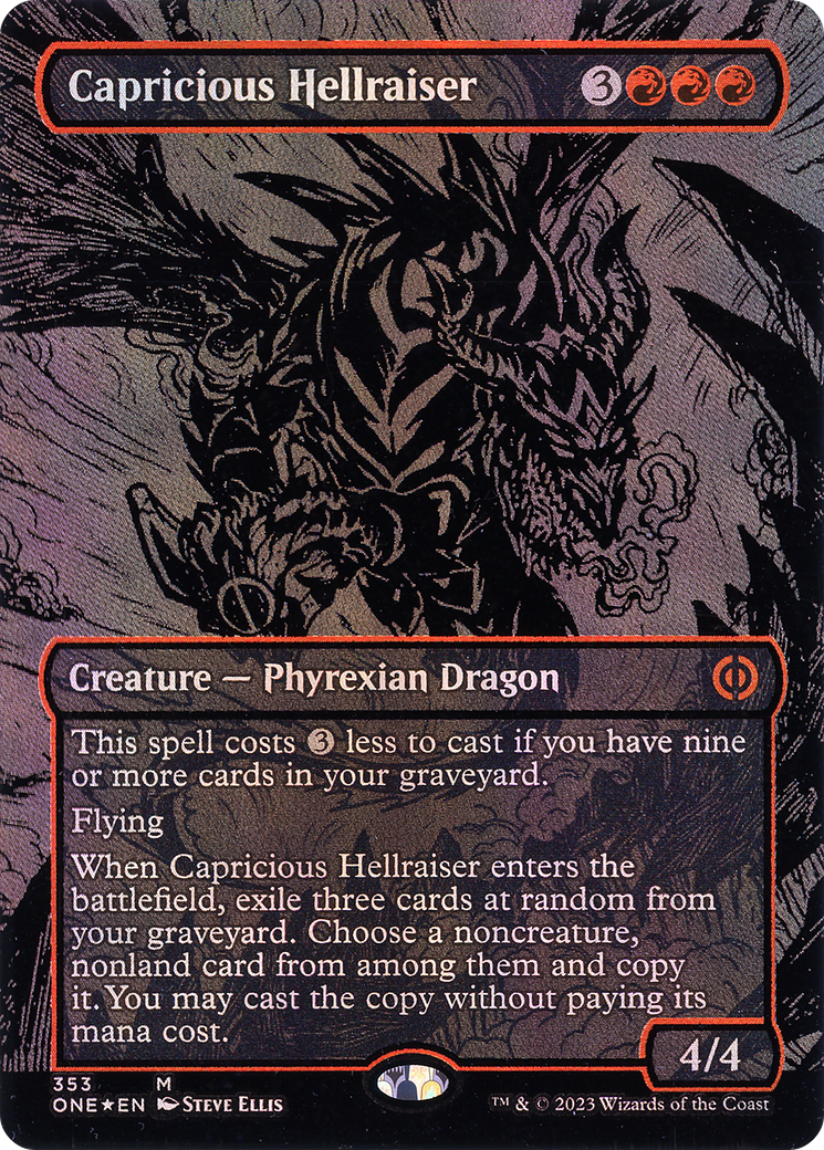 Image of Capricious Hellraiser (Oil Slick Raised Foil) [Phyrexia: All Will Be One]