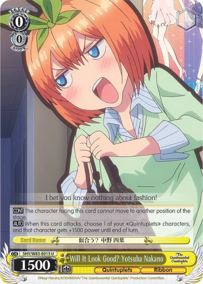 Image of Will It Look Good? Yotsuba Nakano (5HY/W83-E013 U) [The Quintessential Quintuplets]
