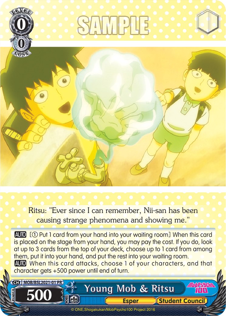 Image of Young Mob & Ritsu (MOB/BSL2021-01 PR) [Bushiroad Event Cards]