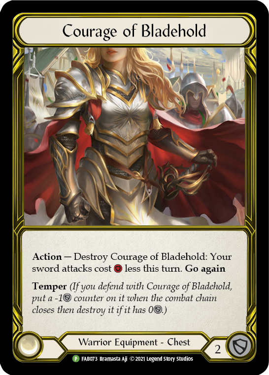 Image of Courage of Bladehold (Golden) [FAB073] (Promo)  Cold Foil
