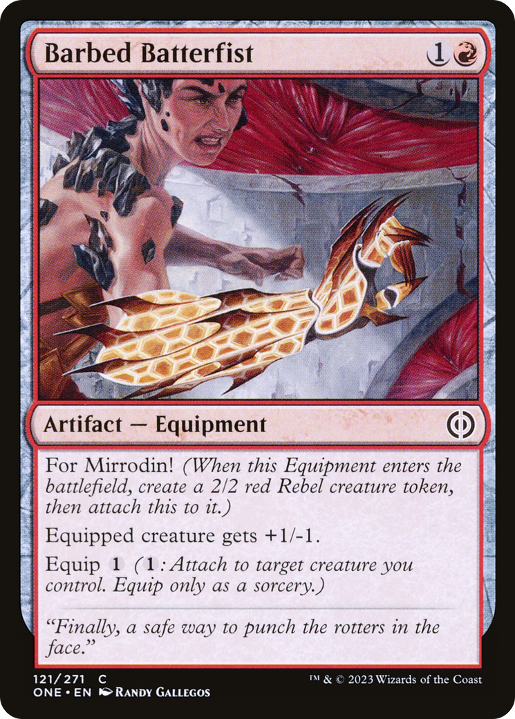 Image of Barbed Batterfist [Phyrexia: All Will Be One]