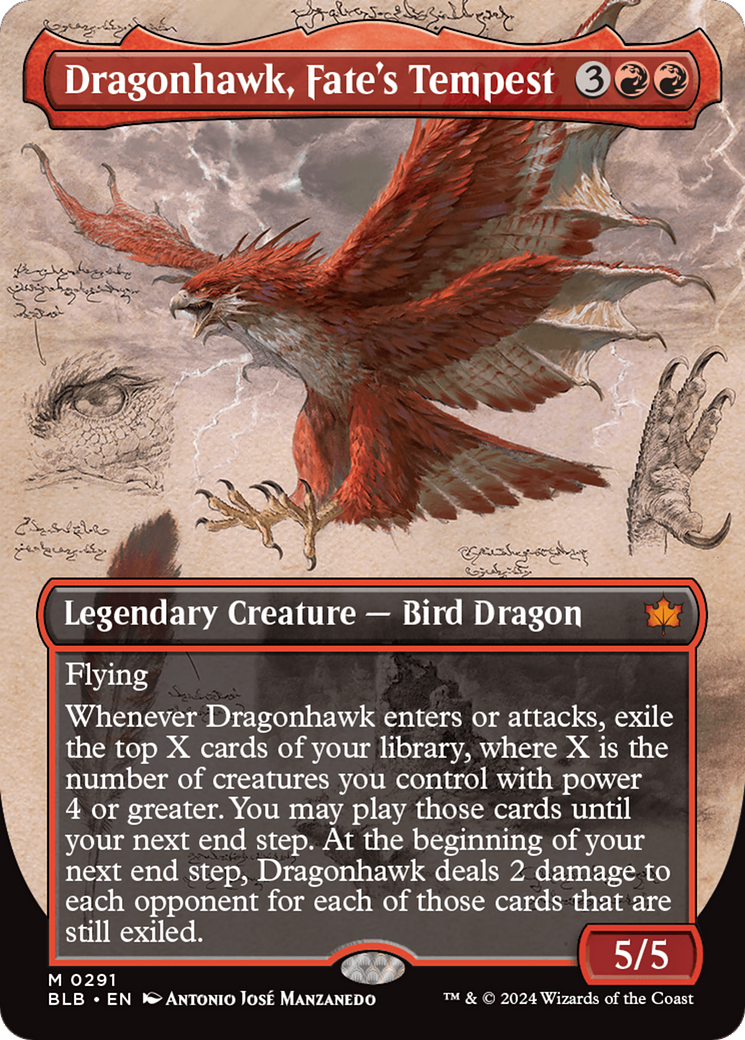 Image of Dragonhawk, Fate's Tempest (Borderless) [Bloomburrow]