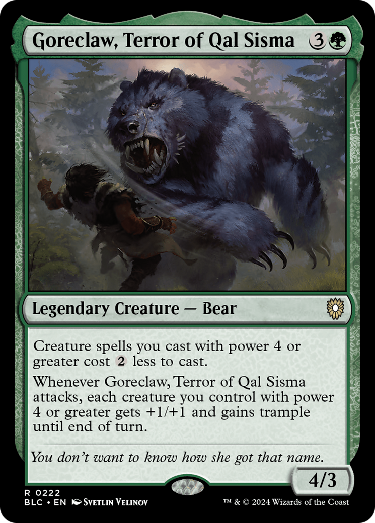 Image of Goreclaw, Terror of Qal Sisma [Bloomburrow Commander]