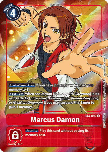 Image of Marcus Damon [BT4-092] (Buy-A-Box Promo) [Great Legend Promos]