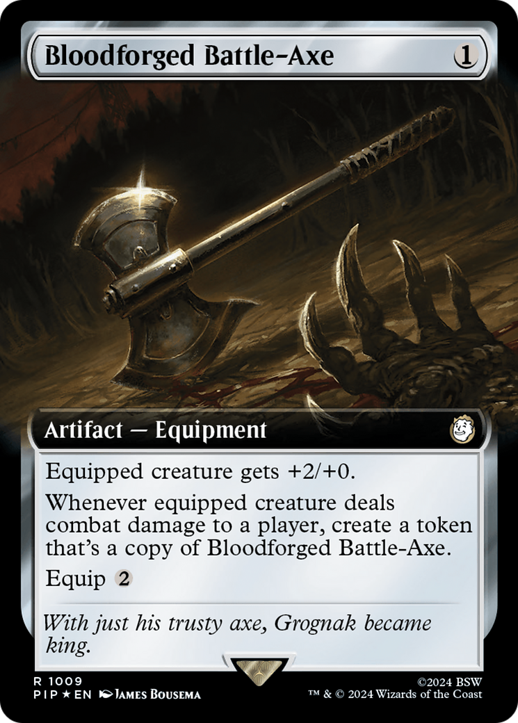 Image of Bloodforged Battle-Axe (Extended Art) (Surge Foil) [Fallout]