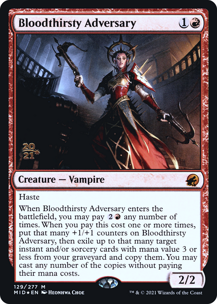 Image of Bloodthirsty Adversary [Innistrad: Midnight Hunt Prerelease Promos]