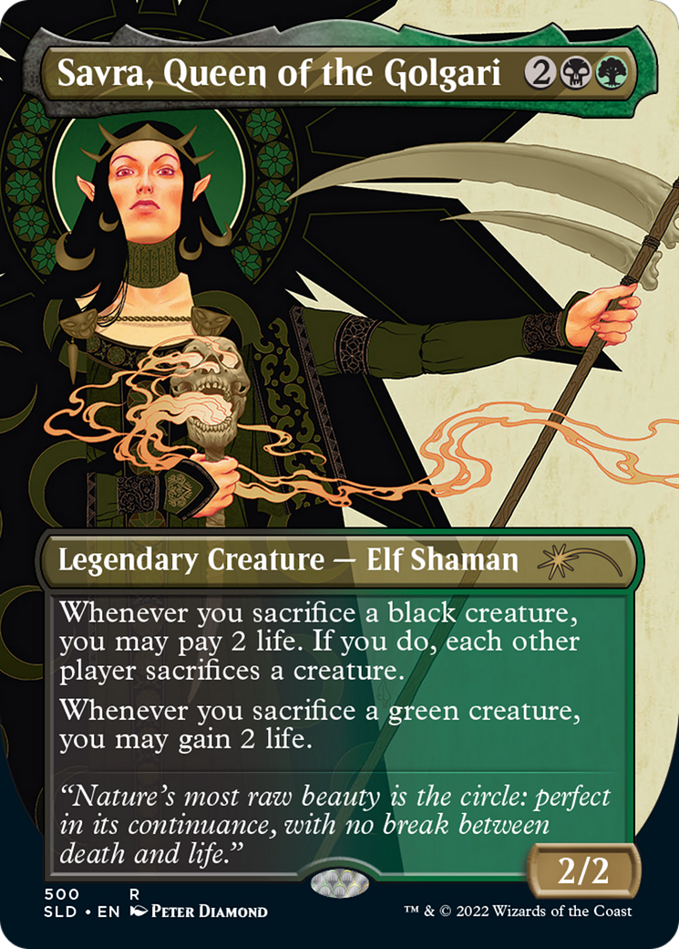 Image of Savra, Queen of the Golgari (Borderless) [Secret Lair Drop Series]