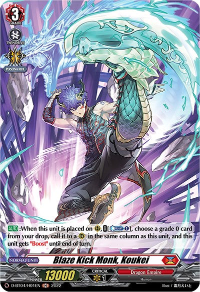 Image of Blaze Kick Monk, Koukei (D-BT04/H01EN) [Awakening of Chakrabarthi]