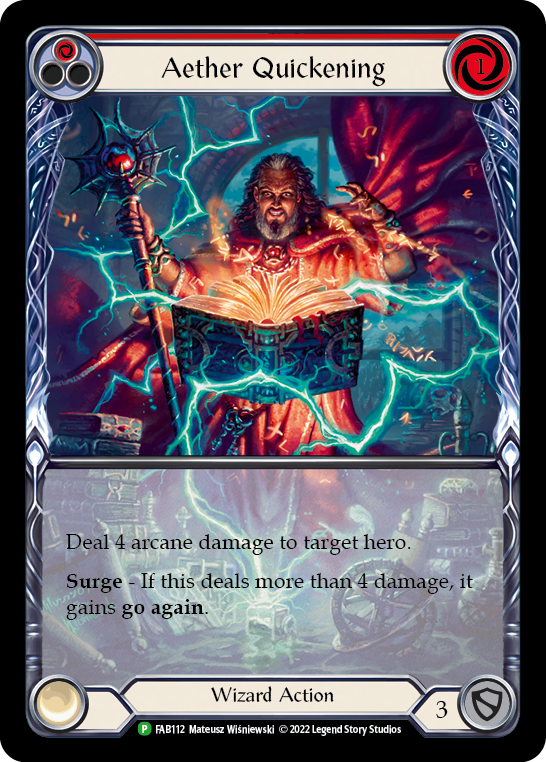 Image of Aether Quickening (Red) [FAB112] (Promo)  Rainbow Foil