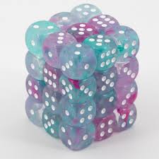 Image of Chessex Nebula - Wisteria/White - 36 D6 Dice