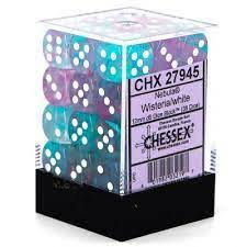 Image of Chessex Nebula - Wisteria/White - 36 D6 Dice