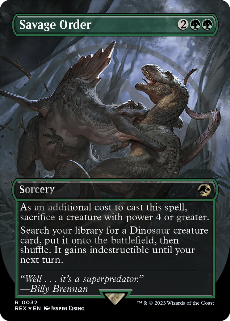 Image of Savage Order (Emblem) (Borderless) [Jurassic World Collection Tokens]