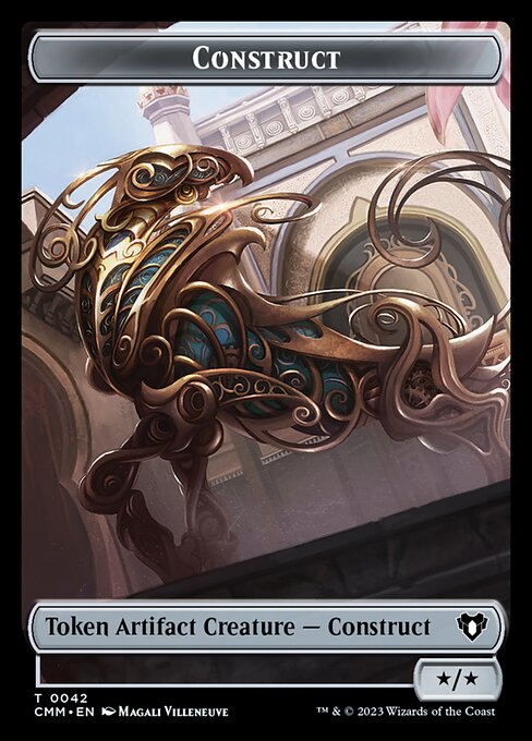 Image of Elemental (0026) // Construct (0042) Double-Sided Token [Commander Masters Tokens]