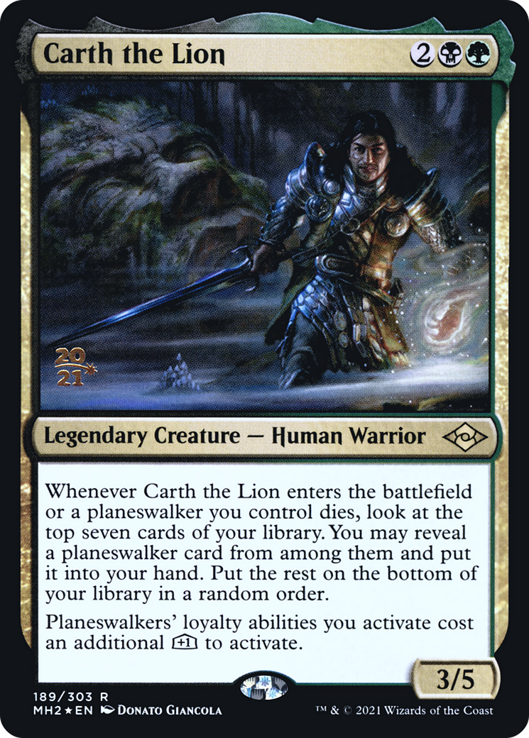 Image of Carth the Lion [Modern Horizons 2 Prerelease Promos]
